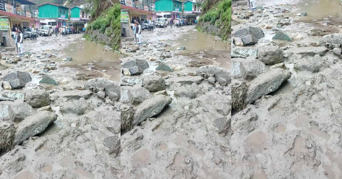 गुलाबकोटी के पास सड़क धंसी, यातायात प्रभावित, प्रशासन ने यात्रियों से की यात्रा ना करने की अपील