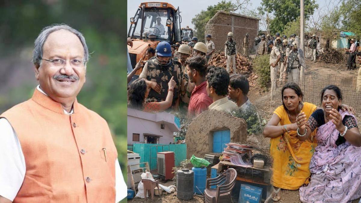 नकटी गांव बेदखली विवाद : सांसद बृजमोहन अग्रवाल का बड़ा बयान, कहा – रात के अंधेरे में तोड़फोड़ करने वाले माफ करने लायक नहीं