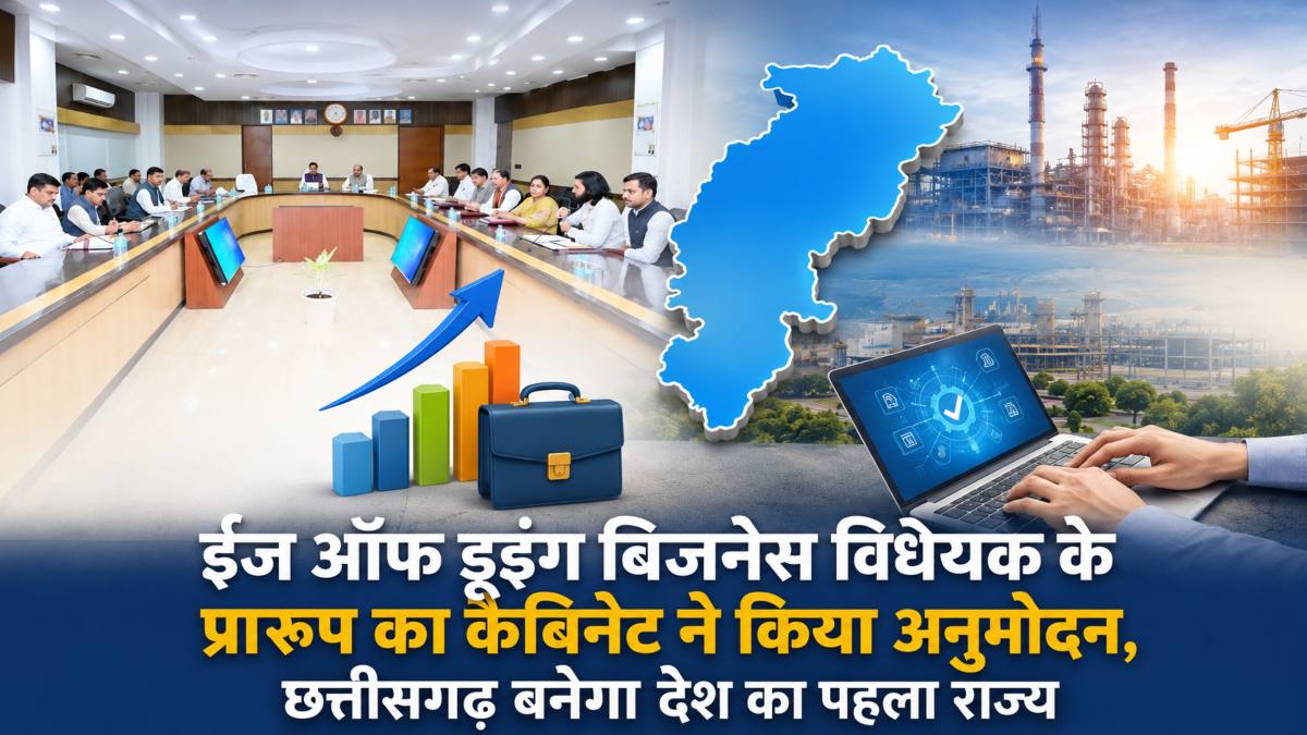 प्रदेश में कारोबार करना होगा आसान, ईज ऑफ डूइंग बिजनेस विधेयक के प्रारूप का कैबिनेट ने किया अनुमोदन, छत्तीसगढ़ बनेगा देश का पहला राज्य