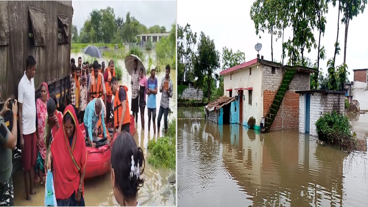 महानदी का रौद्र रूप: गांव में घुसा बाढ़ का पानी, SDRF ने  एक ही परिवार के 6 लोगों का किया रेस्क्यू