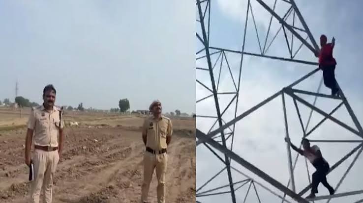 सिरसा में किसानों का अनोखा प्रदर्शन: मुआवजे की मांग को लेकर हाईटेंशन टावर पर चढ़े किसान, प्रशासन में मची हलचल