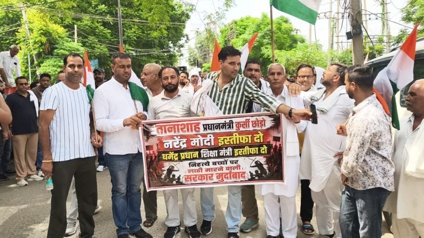 जंतर-मंतर पर लाठीचार्ज के विरोध में यमुनानगर में फूटा जनआक्रोश, DC कार्यालय तक निकाला मार्च