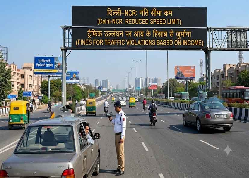 दिल्ली-NCR में अब कम होगी गाड़ियों की स्पीड? ट्रैफिक उल्लंघन पर आय के हिसाब से लगेगा जुर्माना