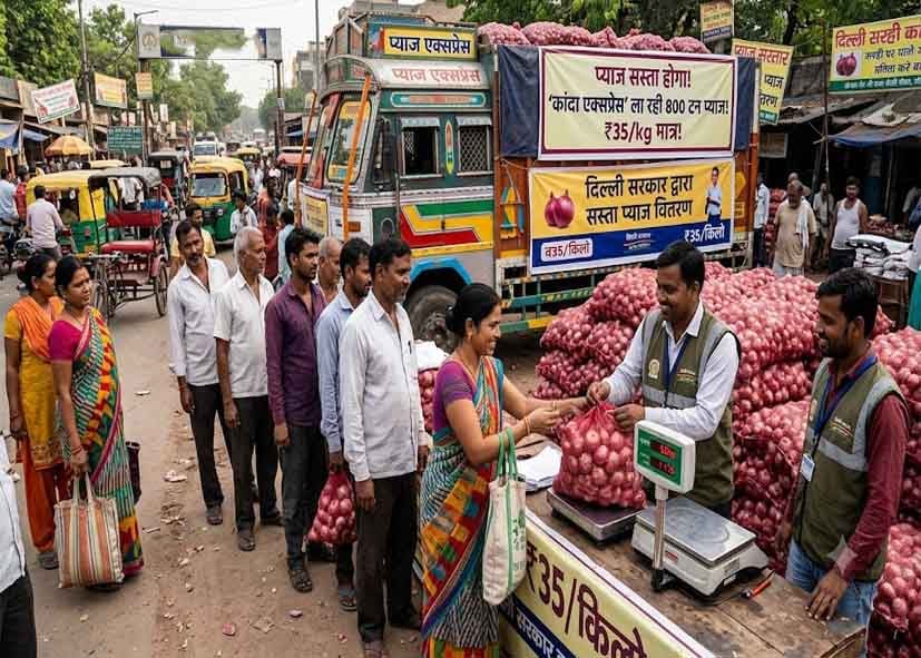 दिल्ली में सस्ता होगा प्याज! ‘कांदा एक्सप्रेस’ लेकर आ रही 800 टन प्याज, ₹35 किलो मिलेगा