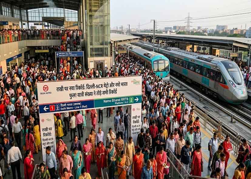 राखी पर दिल्ली-NCR की मेट्रो और नमो भारत फुल, यात्रियों की संख्या ने बनाया नया रिकॉर्ड