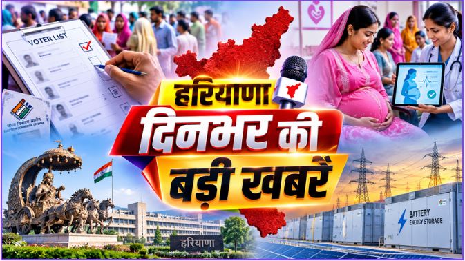 Haryana Top News :हरियाणा में SIR की डेडलाइन बढ़ी, अब 30 सितंबर तक कर सकेंगे दावा-आपत्ति, गर्भवती महिलाओं की डिजिटल निगरानी करेगी हरियाणा सरकार, हरियाणा में बिजली स्टोरेज प्रोजेक्ट की तैयारी समेत दिनभर की बड़ी खबरों पे एक नज