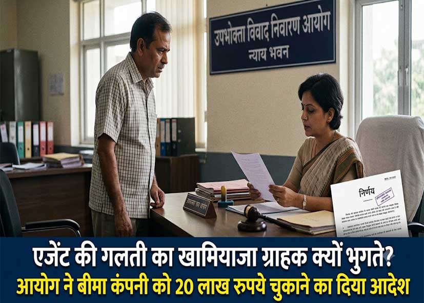 एजेंट की गलती का खामियाजा ग्राहक क्यों भुगते? आयोग ने बीमा कंपनी को 20 लाख रुपये चुकाने का दिया आदेश