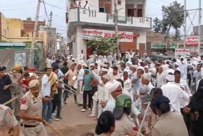 जीवन कुंडू हत्याकांड पर हांसी में बवाल, लाठीचार्ज के बाद प्रदर्शनकारियों का पथराव