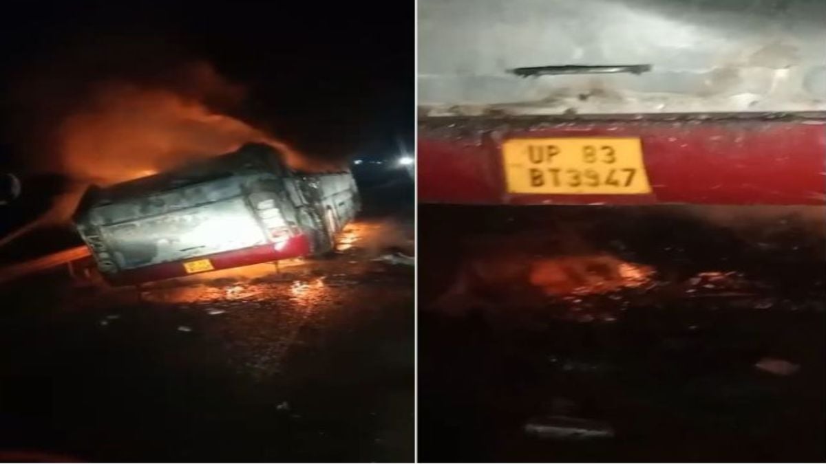 सूरत से कानपुर जा रही बस में भीषण आगः खिड़कियों के कांच तोड़कर कूदे यात्री, ड्राइवर मौके से फरार