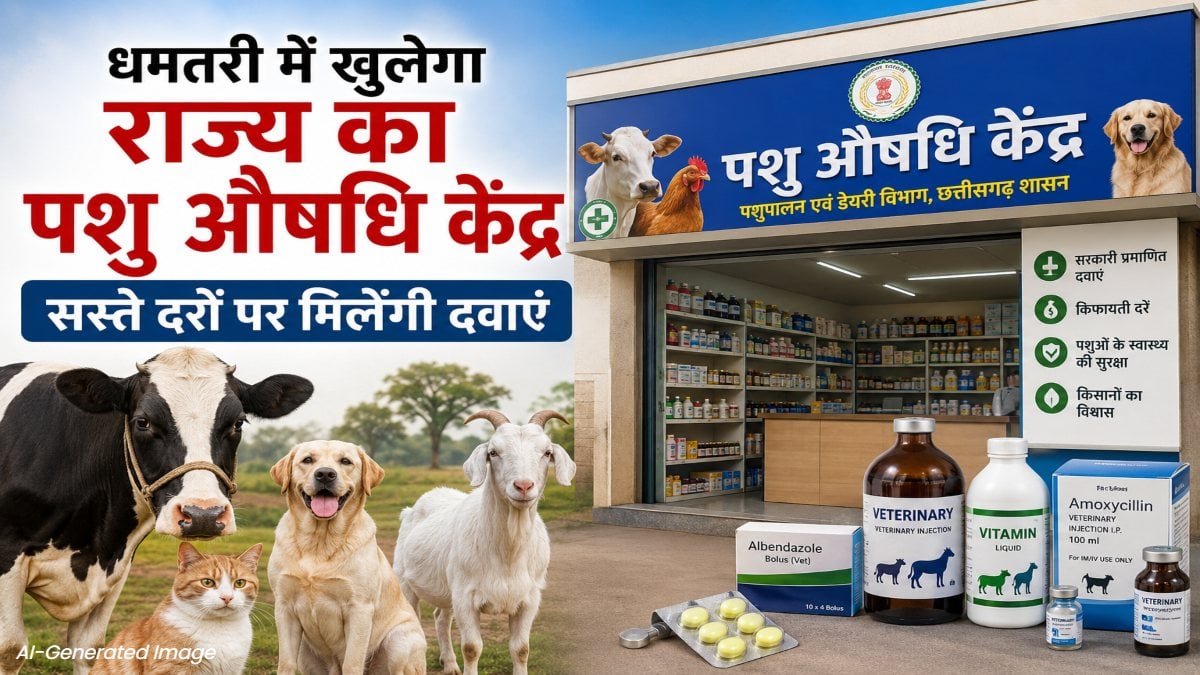CM साय की विजन बनी हकीकत : धमतरी में खुलेगा राज्य का पशु औषधि केंद्र, सस्ते दरों पर मिलेंगी दवाएं