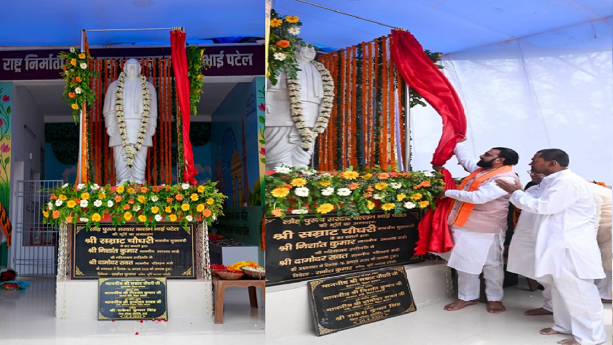 CM सम्राट ने सरदार पटेल की प्रतिमा का किया अनावरण, बोले- देश की एकता में उनका अहम योगदान