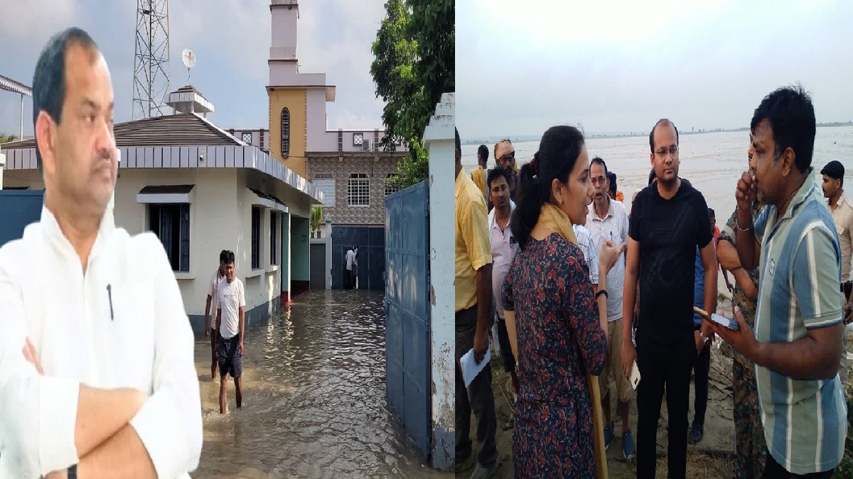 भागलपुर में गंगा नदी का बांध टूटा, गांव में घुसा बाढ़ का पानी, मंत्री बुलो मंडल का आवास भी डूबा