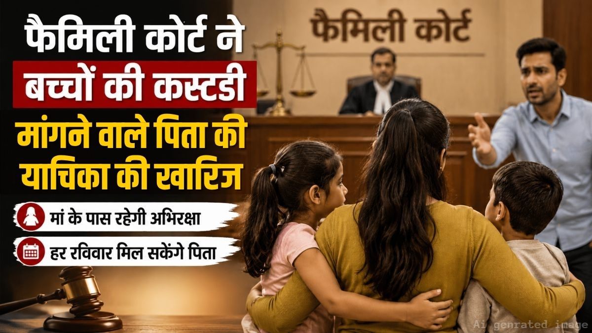 फैमिली कोर्ट ने बच्चों की कस्टडी मांगने वाले पिता की याचिका की खारिज: मां के पास रहेगी अभिरक्षा, हर रविवार मिल सकेंगे पिता