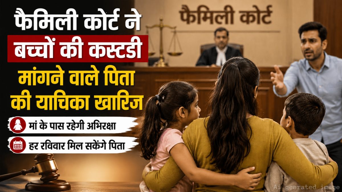 फैमिली कोर्ट ने बच्चों की कस्टडी मांगने वाले पिता की याचिका खारिज की: मां के पास रहेगी अभिरक्षा, हर रविवार मिल सकेंगे पिता