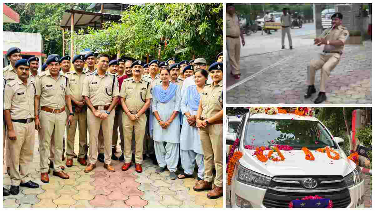 ग्वालियर में IG अरविंद सक्सेना को ‘बाहुबली विदाई’, आरक्षक ने दांतों से खींची फूलों से सजी कार