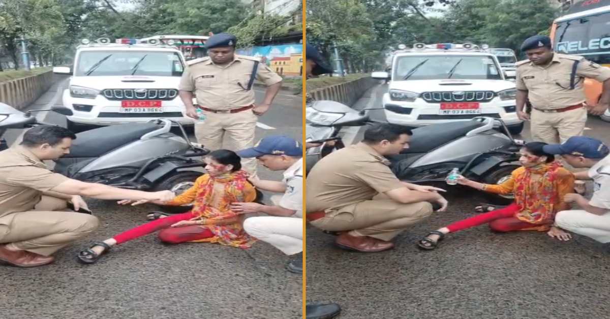 वर्दी में दिखी इंसानियत की तस्वीर: सड़क पर गिरी दिव्यांग युवती, DCP ने रोकी गाड़ी, घायल को उठाकर अस्पताल तक पहुंचाया