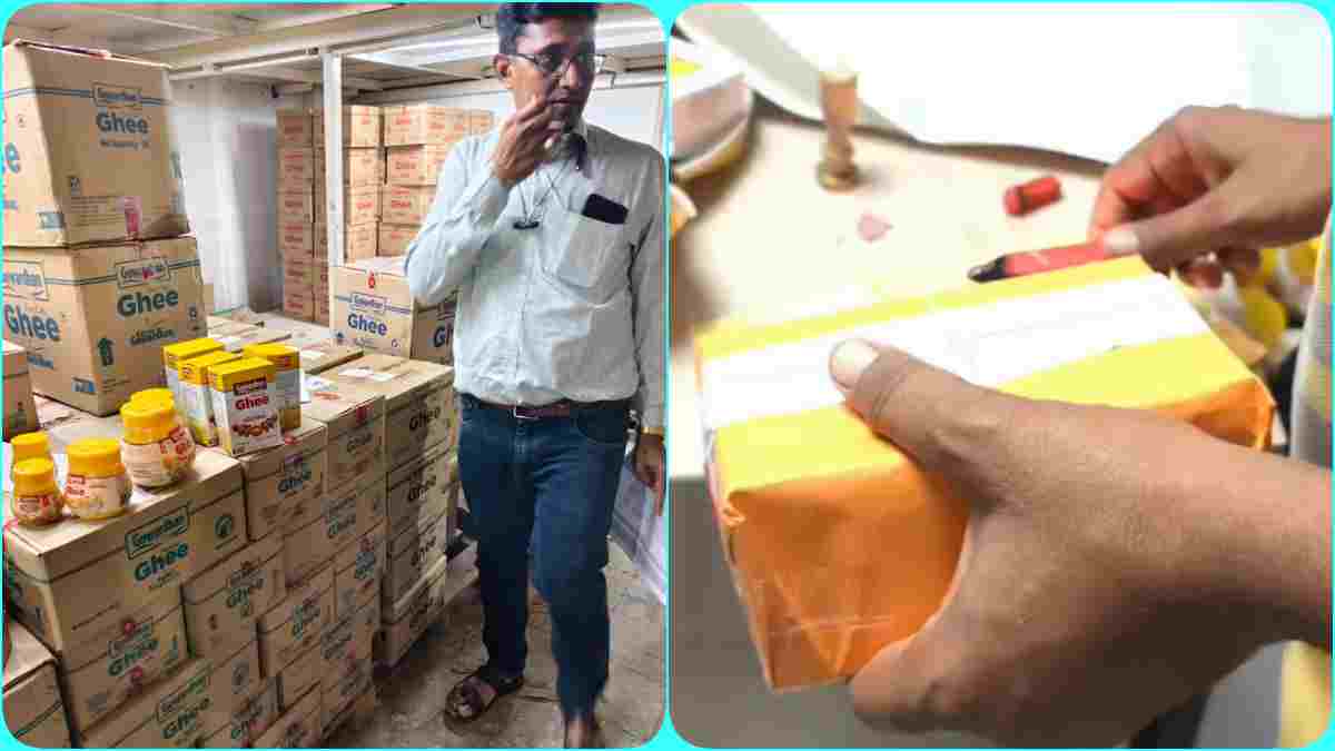 इंदौर में घी पर बड़ा एक्शन: गोवर्धन ब्रांड के 25 हजार लीटर घी की बिक्री पर रोक, त्योहार से पहले बड़ी कार्रवाई