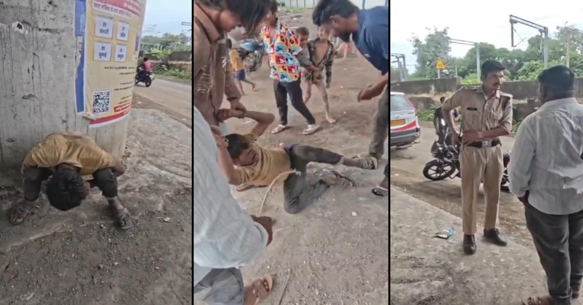 खंडवा में ठेला चोरी के शक में युवक की पिटाई, मुर्गा भी बनाया; वीडियो वायरल
