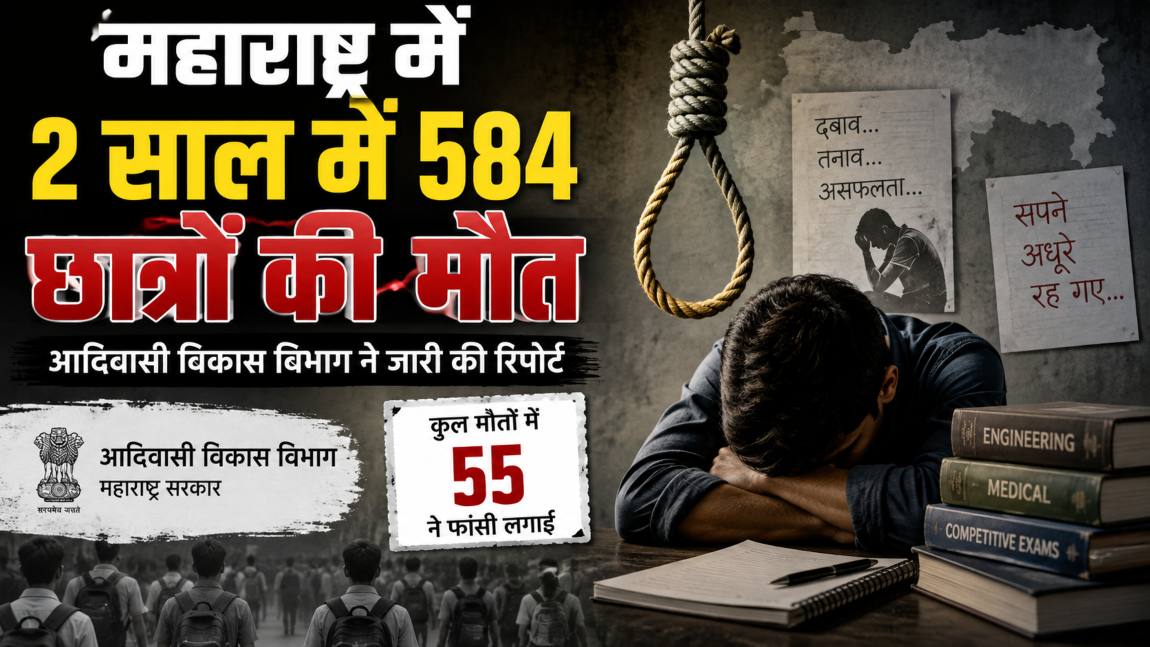 महाराष्ट्र में 584 छात्रों की मौतः 11 प्रतिशत मौत स्कूल परिसर में हुई, कुल मौतों में 55 ने फांसी लगाई, राज्य में मचा बवाल