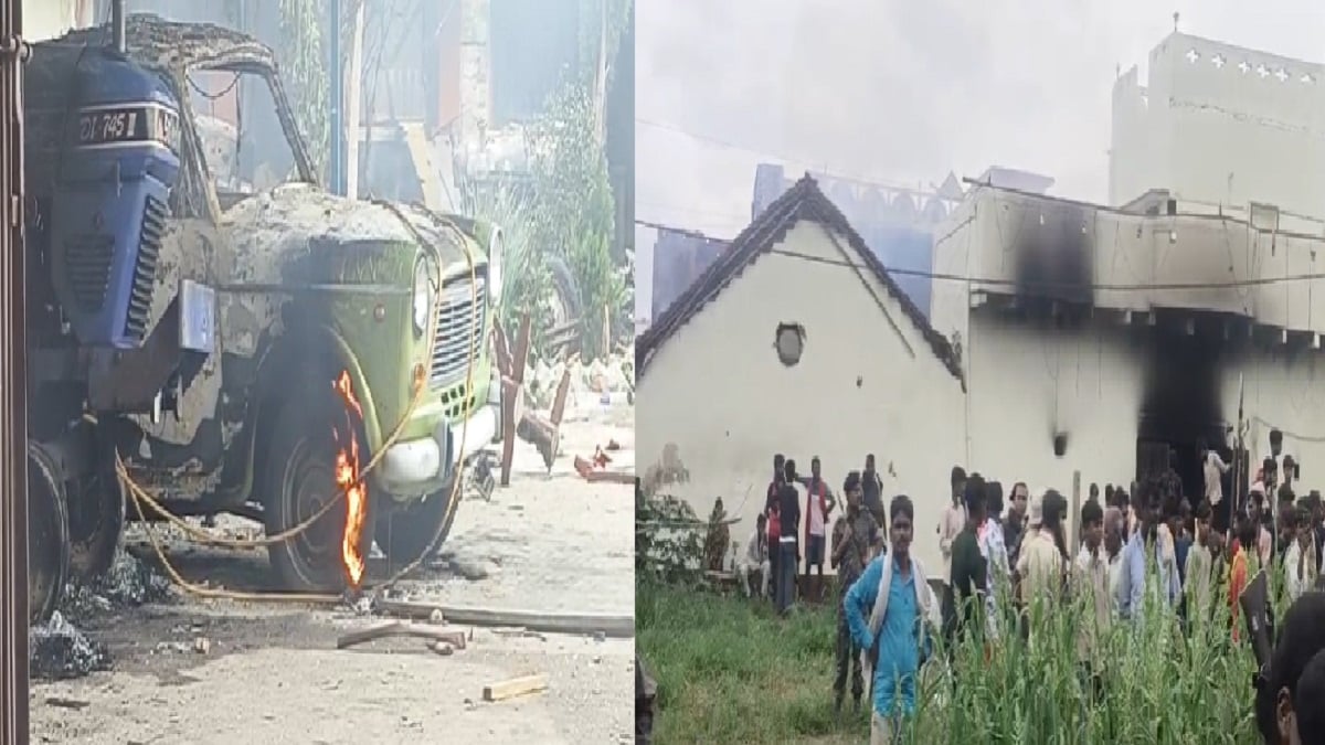 रोहतास में मजदूर की हत्या के बाद भड़की हिंसा, आरोपी के घर आगजनी-तोड़फोड़, कई वाहन जलकर खाक