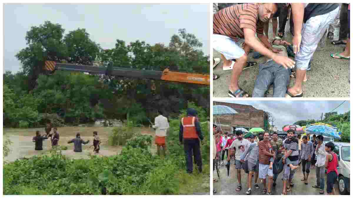 राजगढ़ में दर्दनाक हादसा: उफनते नाले में बही कार; 3 की मौत, 4-5 लापता, वाहन में 11 लोग थे सवार  