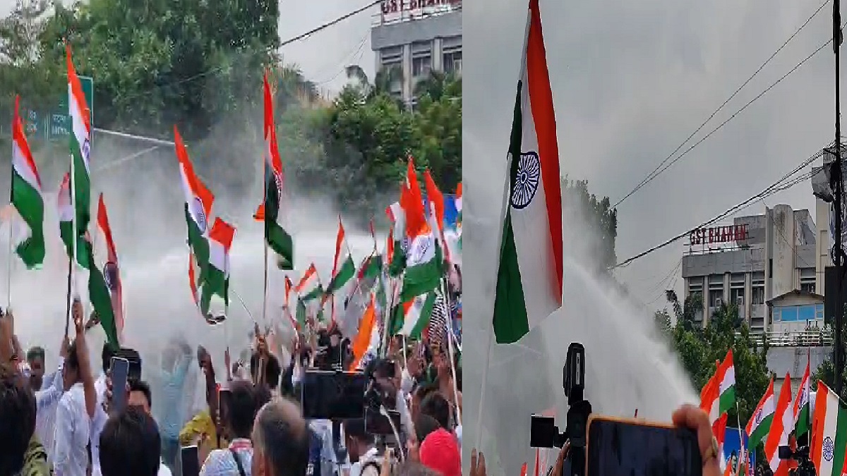 राजद के राजभवन मार्च को पुलिस ने रोका, कार्यकर्ताओं पर चलाया वाटर कैनन