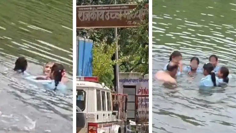 Alwar News: स्कूल से 2 किमी दूर बांध पर पहुंचे बच्चे, छात्राओं के साथ नहाते दिखे प्रिंसिपल; वीडियो वायरल