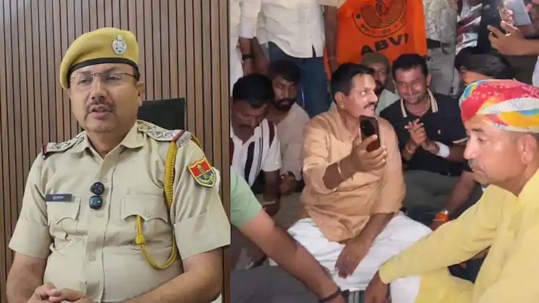 जैसलमेर तिरंगा यात्रा विवाद खत्म, 6 दिन बाद ABVP ने समाप्त किया धरना; SHO सुरजाराम का हुआ तबादला