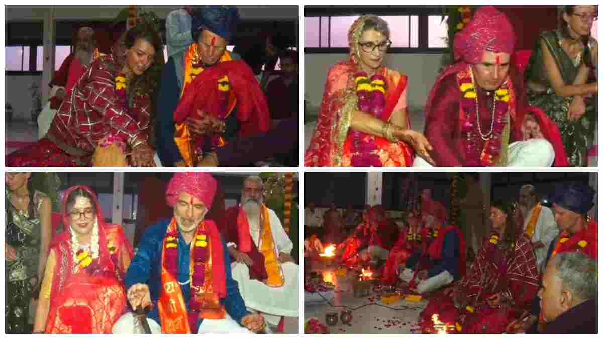 उज्जैन में पाश्चात्य जोड़ों का सनातन परिणय: मां शिप्रा के तट पर तीन विदेशी युगलों ने वैदिक रीति-रिवाज से रचाई शादी, पाए नए आध्यात्मिक नाम