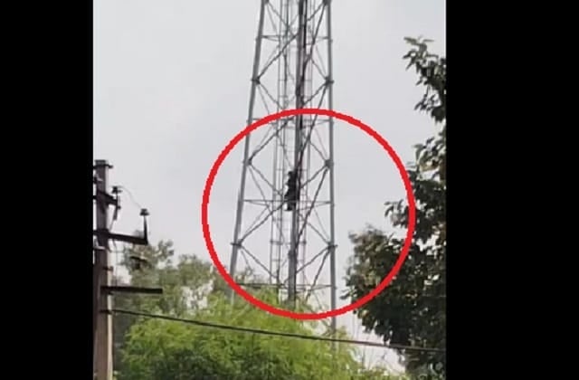 तीसरा शख्स बना घर में कलह की वजह; 100 फीट ऊंचे टावर पर चढ़ी पत्नी; डेढ़ घंटे तक चला हाईवोल्टेज ड्रामा