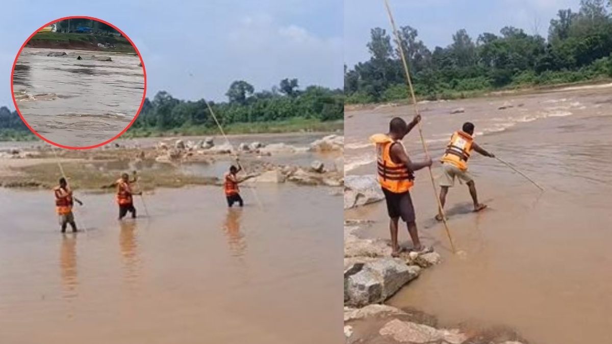 VIDEO: कनहर नदी के तेज बहाव में बहा युवक, एनीकट पार करते समय फिसला पैर, तलाश में जुटी SDRF