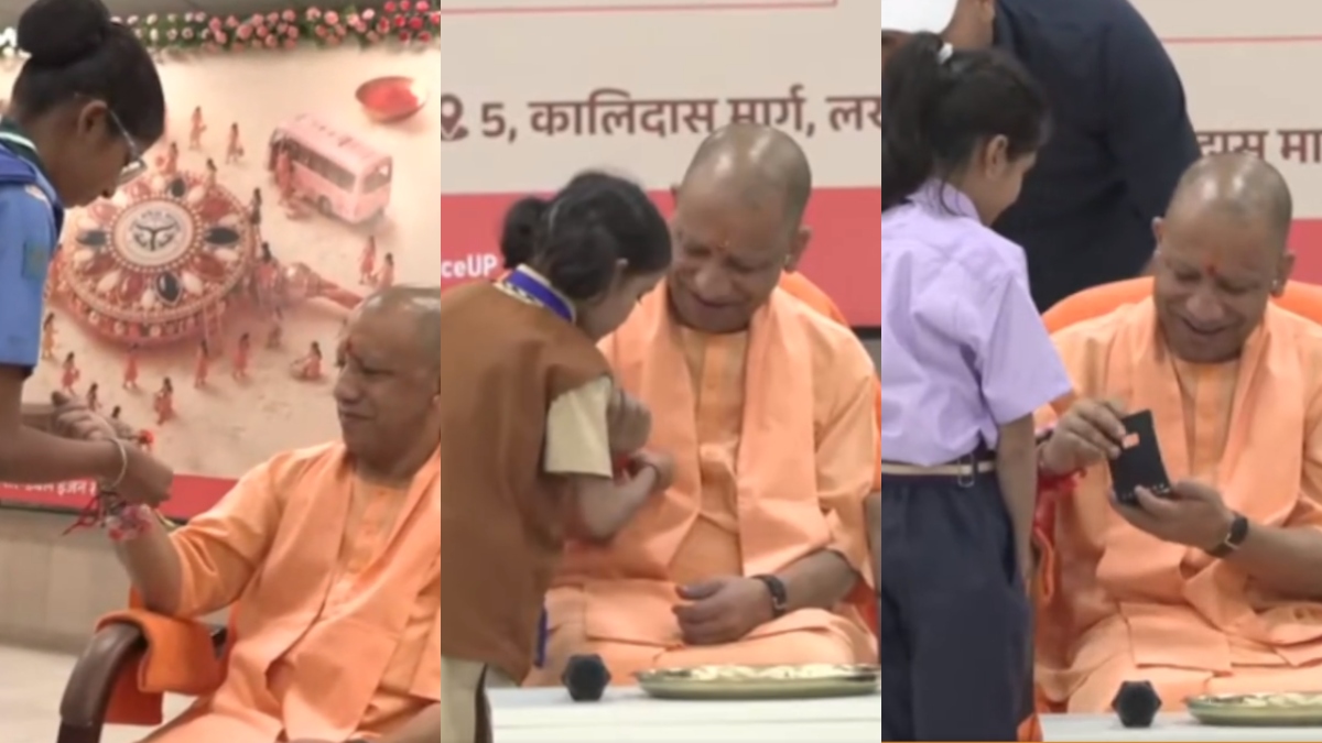 रक्षाबंधन पर बच्चियों ने CM योगी को बांधी राखी, मिला बैग-चॉकलेट; सोशल मीडिया पर फोकस को लेकर दिया ये मंत्र