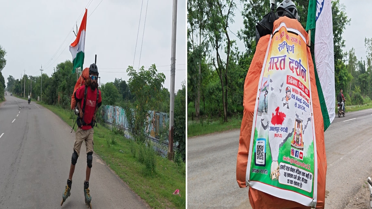 स्केटिंग के पहियों पर भारत भ्रमण, 16 राज्यों का सफर पूरा कर छत्तीसगढ़ पहुंचे रुद्र पटेल