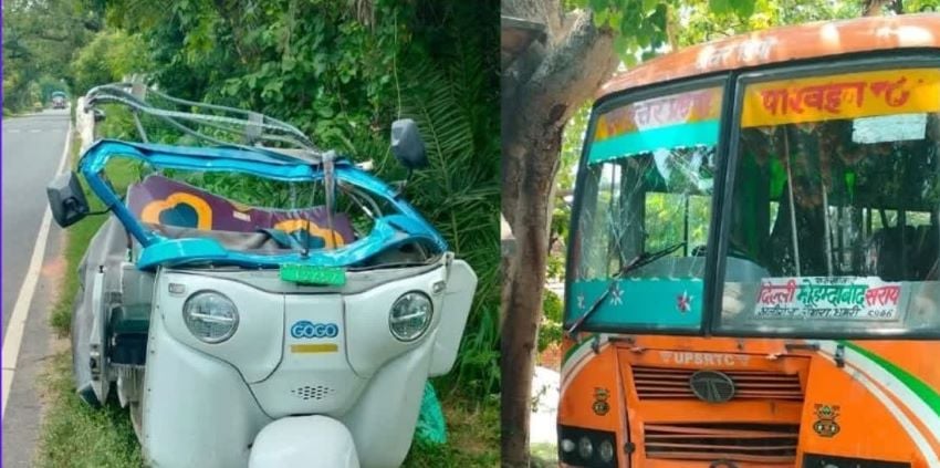एटा में रोडवेज बस-ऑटो की आमने-सामने टक्कर, दो की मौत; 5 घायल