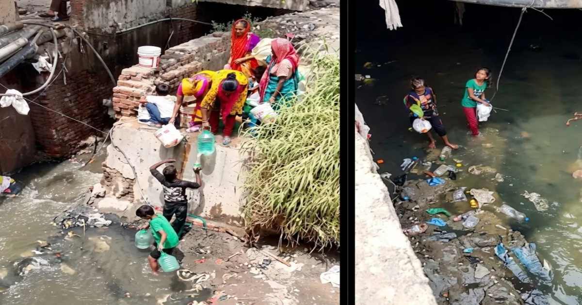UP में ‘अंधी’ सरकार और ‘बहरा’ सिस्टम! ‘स्वच्छ भारत’ में नाले के अंदर से पानी भरकर जीवनयापन कर रहे 400 परिवार, यही है योगी जी आपका विकास?