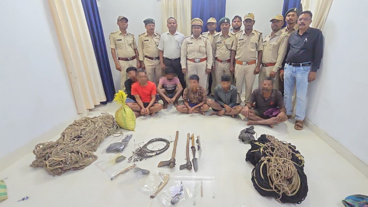 इंद्रावती टाइगर रिजर्व में वन्यजीव शिकार पर बड़ी कार्रवाई, 6 आरोपी गिरफ्तार, मांस और शिकार सामग्री बरामद