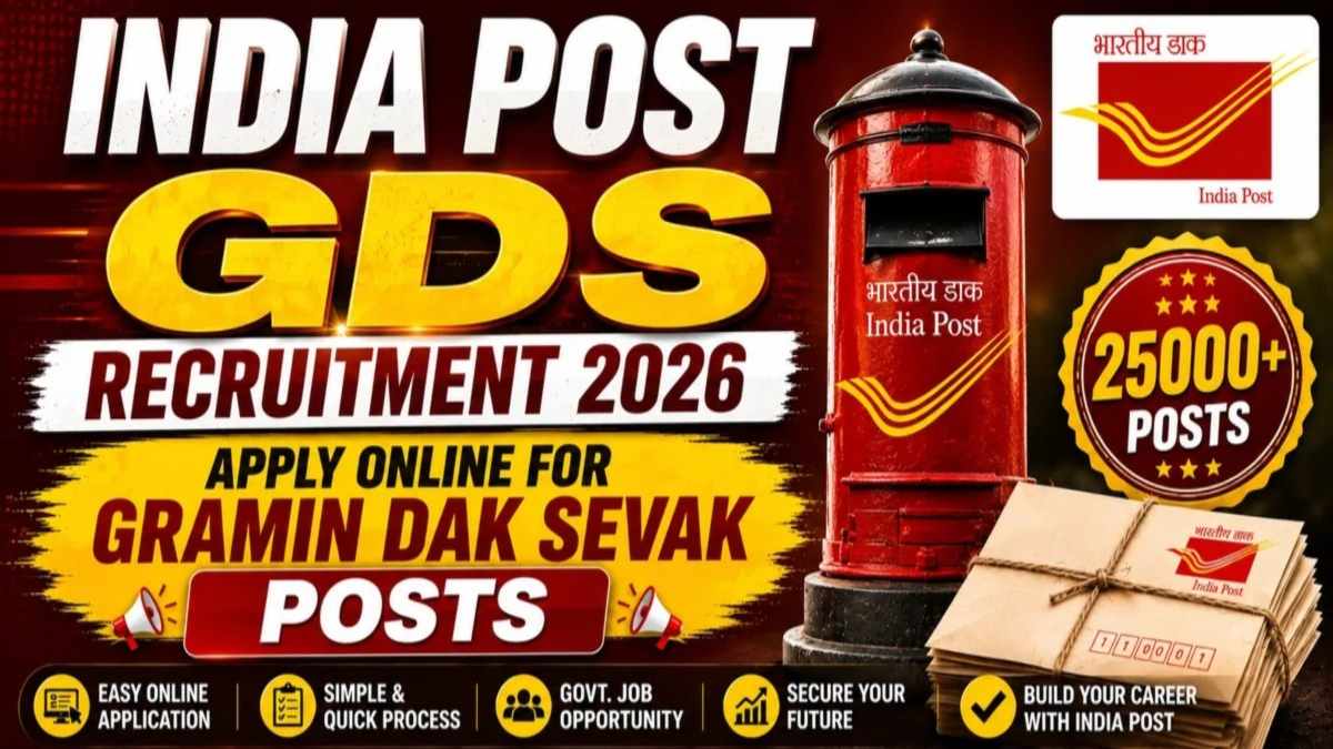 India Post GDS Vacancy 2026 : 10वीं पास के लिए 25 हजार+ पद, बिना परीक्षा डाक विभाग में भर्ती, 31 अगस्त से OTR …