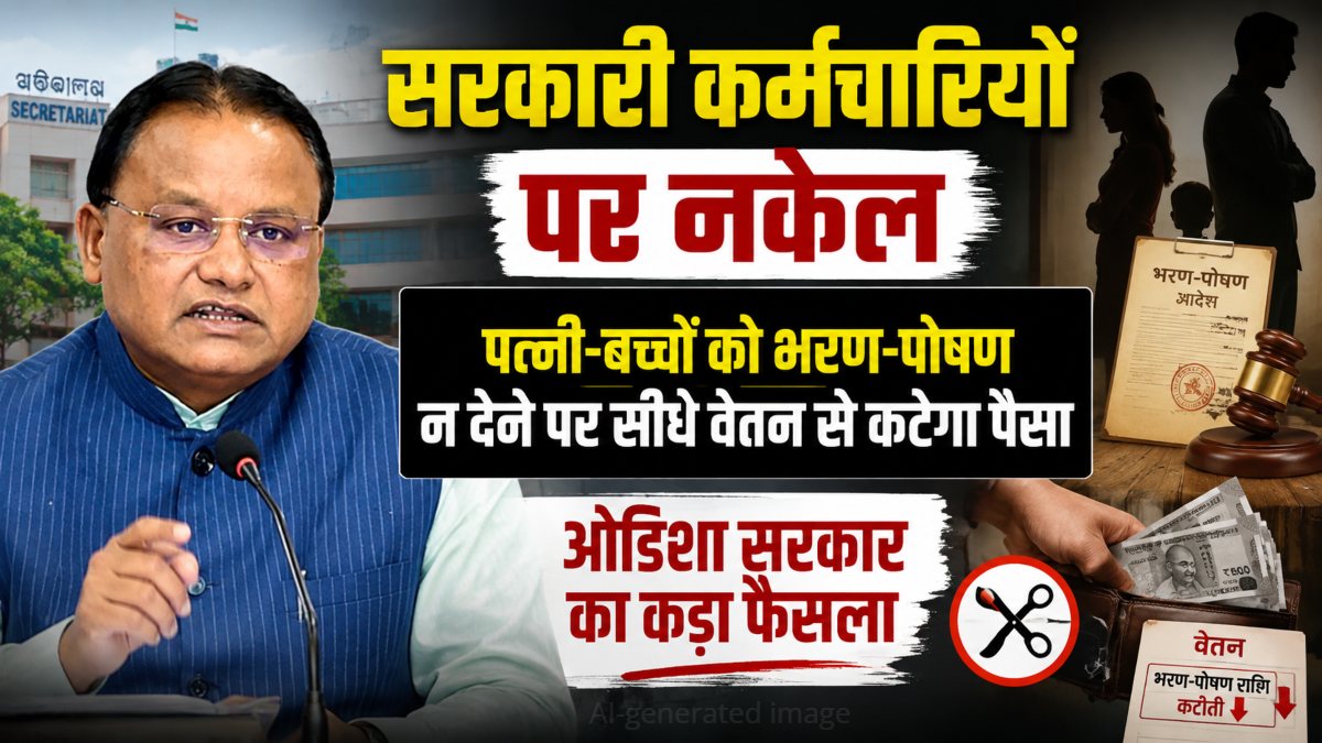 सरकारी कर्मचारियों पर नकेल: पत्नी-बच्चों को भरण-पोषण न देने पर सीधे वेतन से कटेगा पैसा, ओडिशा सरकार का कड़ा फैसला