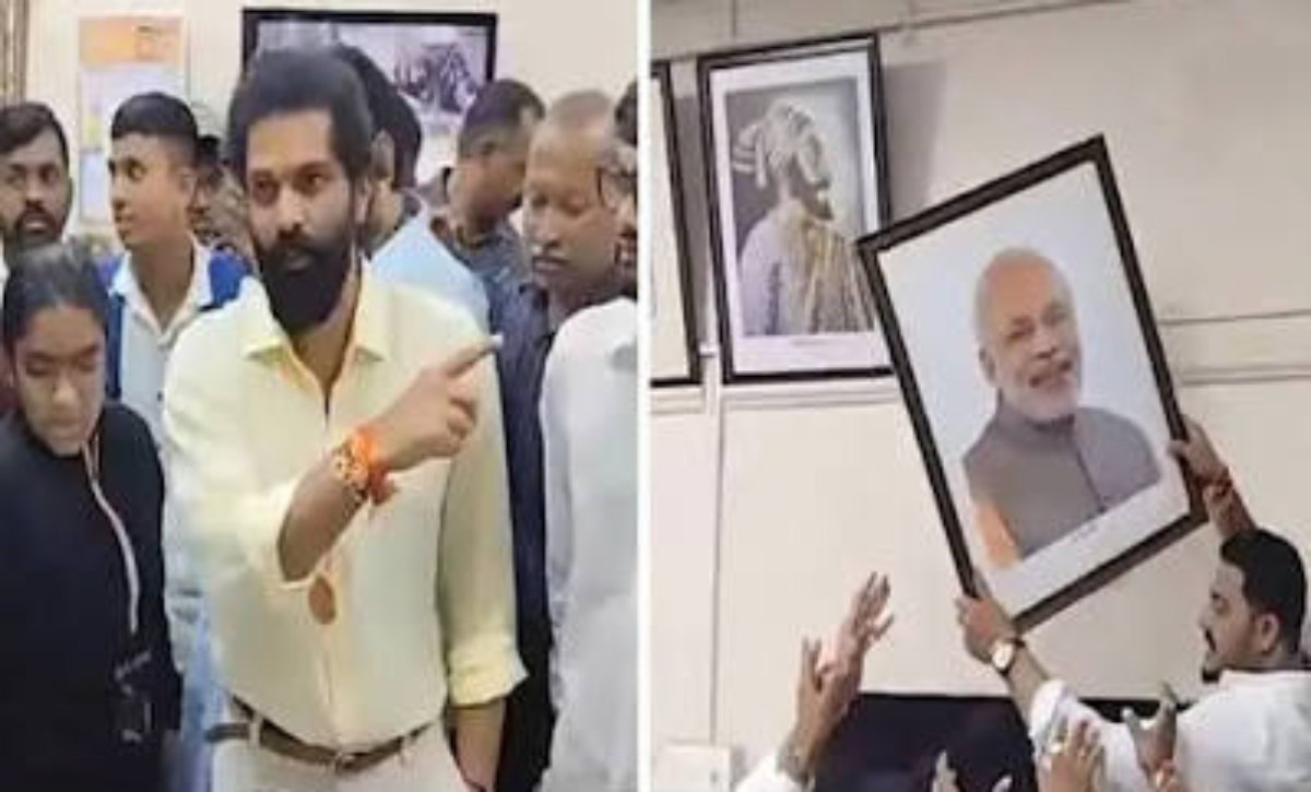 राज ठाकरे के बेटे ने सरकारी पॉलिटेक्निक कॉलेज से PM मोदी की फोटो जबरन हटवाई, VIDEO सोशल मीडिया पर वायरल