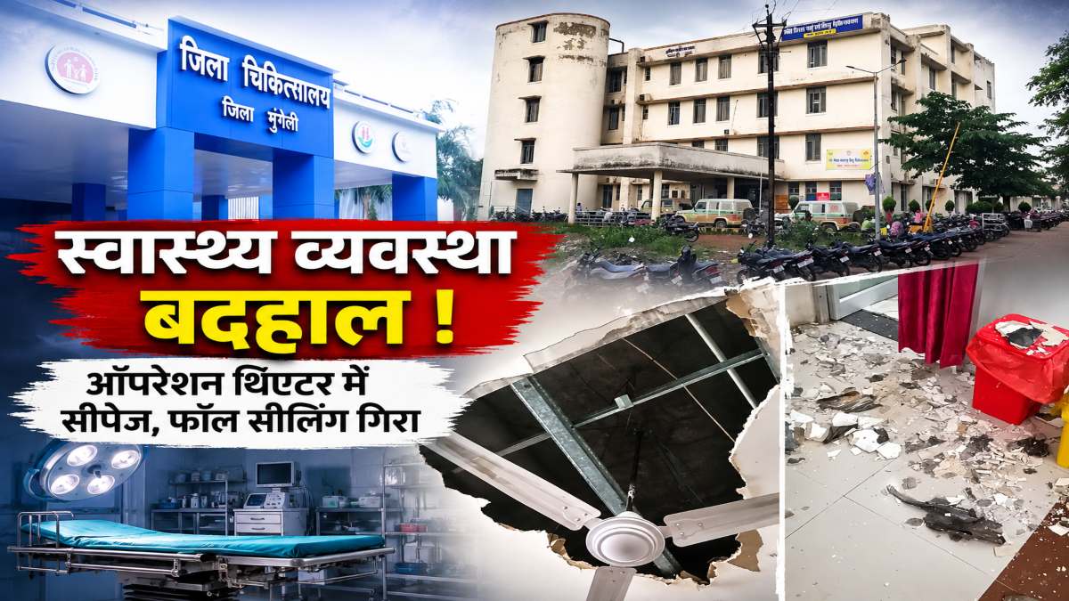 स्वास्थ्य व्यवस्था बदहाल : जिला हॉस्पिटल में एक माह से सिविल सर्जन नहीं, अधिकारी-कर्मचारियों को वेतन का इंतजार, ऑपरेशन थिएटर में सीपेज, फॉल सीलिंग भी गिरा