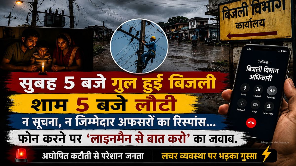 सुबह 5 बजे गुल हुई बिजली, शाम 5 बजे लौटी: बिजली विभाग की लचर व्यवस्था पर फूटा लोगों का गुस्सा… न सूचना न अफसरों का रिस्पांस