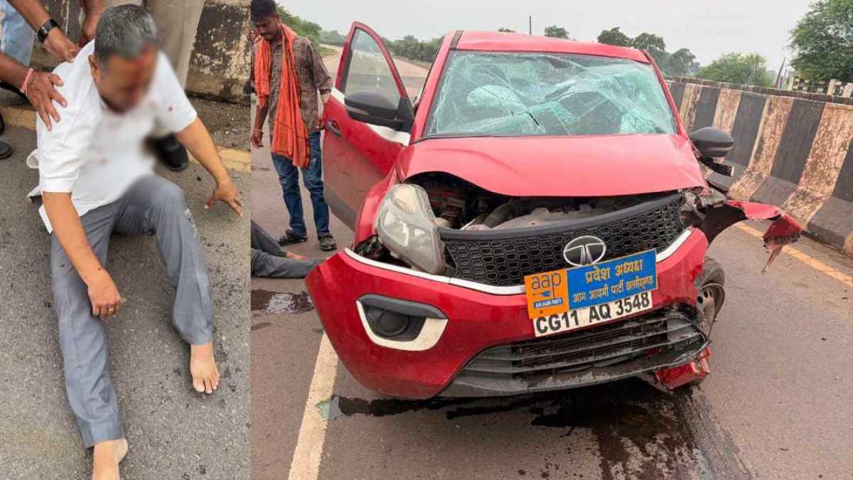 सड़क हादसे में AAP के प्रदेश कार्यकारी अध्यक्ष घायल, बाइक सवार को बचाने के प्रयास में हुआ हादसा