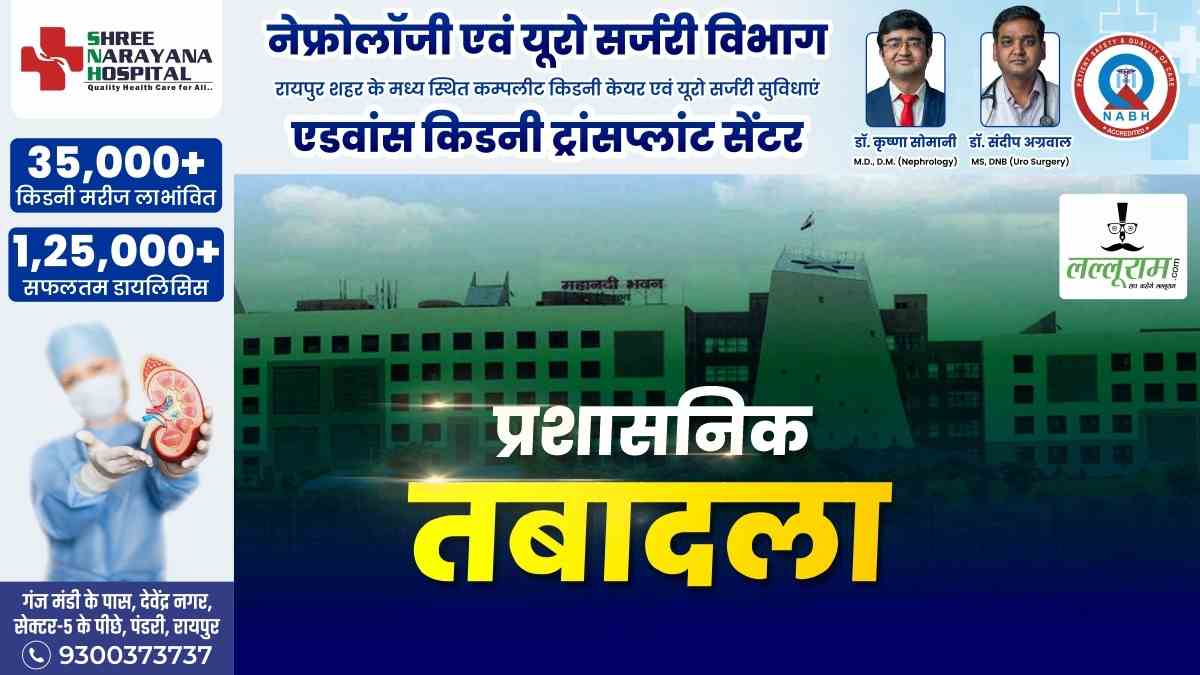 CG Transfer News : राज्य प्रशासनिक सेवा के अधिकारियों का तबादला, CGPSC परीक्षा नियंत्रक भी बदले गए, देखें लिस्ट…