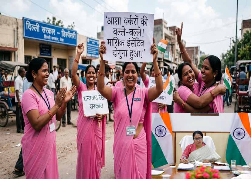 दिल्ली में आशा वर्करों की बल्ले-बल्ले! रेखा सरकार ने दोगुना किया मासिक इंसेंटिव
