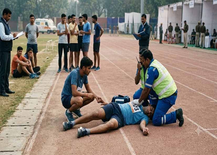 दिल्ली पुलिस भर्ती में दर्दनाक हादसा, दौड़ते-दौड़ते ट्रैक पर गिरा 23 वर्षीय युवक; मौत