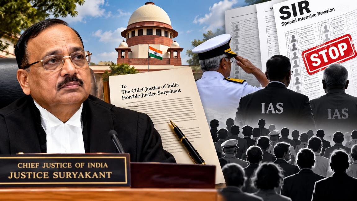 सीजेआई सूर्यकांत को 2000 लोगों ने लिखी चिट्ठी: SIR की वैधता और प्रक्रिया पर रोक लगाने की रखी मांग