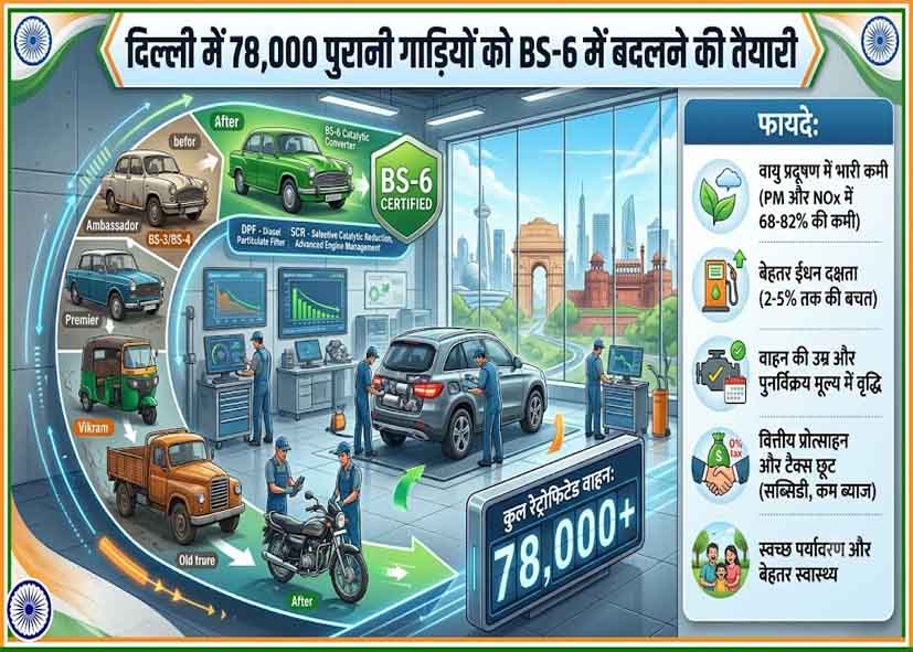 दिल्ली में 78 हजार पुरानी गाड़ियों को BS-6 में बदलने की तैयारी, जानें क्या मिलेगा फायदा