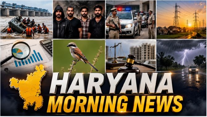 Haryana Morning News : हथिनीकुंड बैराज में सेना की नाव डूबी, जवान लापता, विदेश में बैठे 4 गैंगस्टरों पर 10-10 लाख के इनाम का प्रस्ताव, हरियाणा के 1,145 गांवों में अभी 16 घंटे बिजली समेत सुबह की बड़ी खबरों पर एक नजर