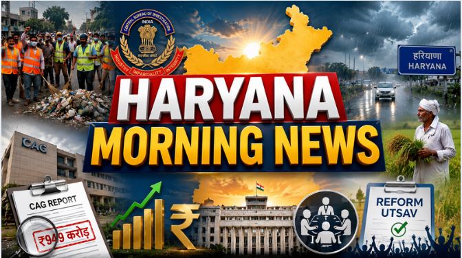 Haryana Morning News : हरियाणा में सफाई कर्मचारियों की हड़ताल से बढ़ी परेशानी, CBI की चार्जशीट में हरियाणा के IAS अधिकारियों के नाम,हरियाणा में बारिश को लेकर अलर्ट, 5 सितंबर तक मौसम पर नजर समेत सुबह की बड़ी खबरों पर एक नजर