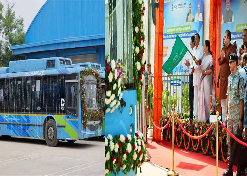 दिल्ली में पब्लिक ट्रांसपोर्ट को बढ़ावा, DTC बेड़े में जुड़ीं 50 EV बसें, CM रेखा गुप्ता ने दिखाई हरी झंडी